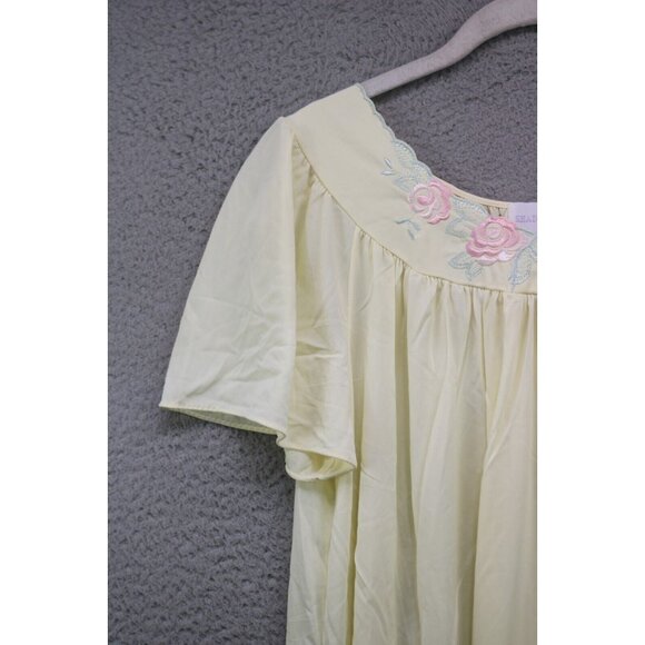 Shadowline Vtg. Yellow Embroidered Gown & Robe Set-Medium-New w/Tags-Y2K - Picture 11 of 15